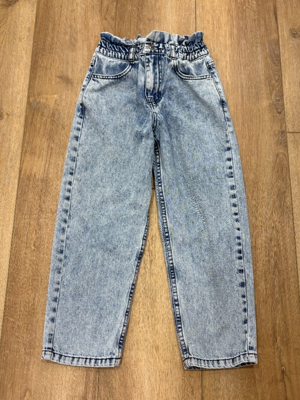 🌟 THE NEW SOCIETY 🌟 GIRLS PAPERBAG WAIST JEANS LIGHT WASH SZ 8 Y